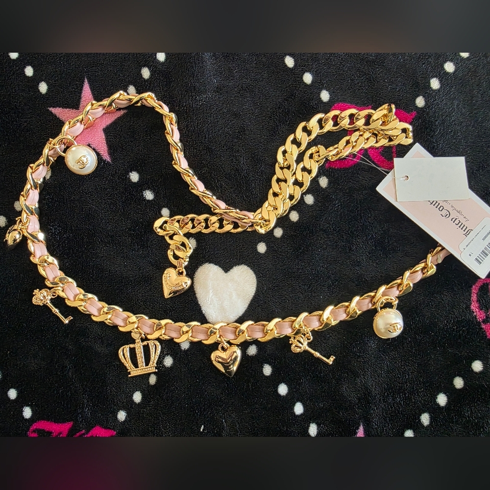 Juicy Couture Chain/Leather Adjustable Belt
